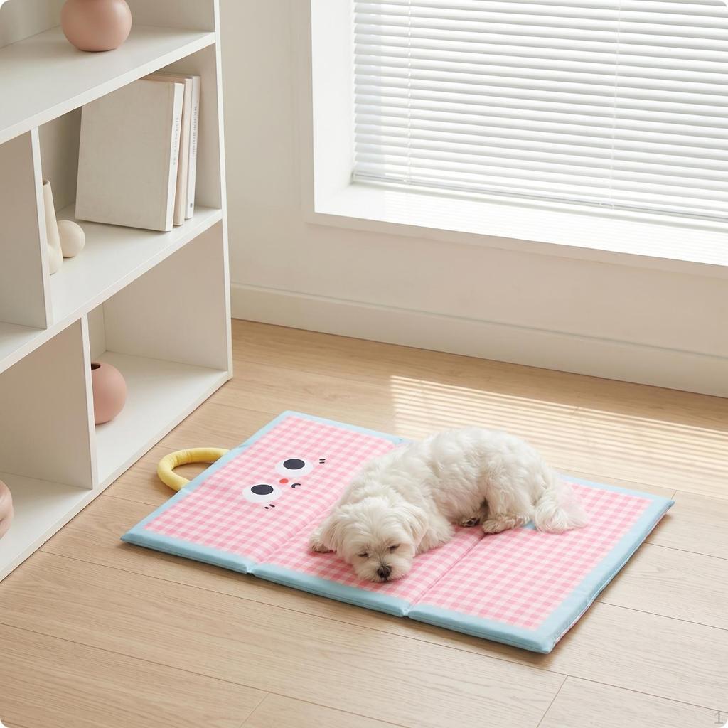 Quilted Dog Mat Carry Handle Padded Soft S Oval