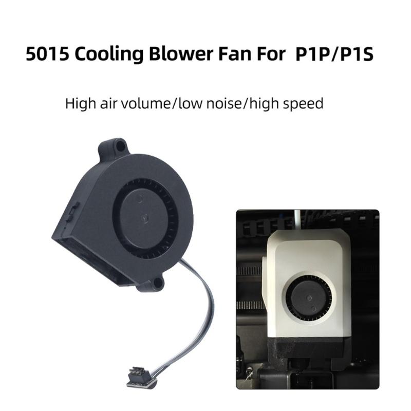 50x50x15mm Low Noise 3D Printer Hotend Cooling Fan Heat Dissipation Installation Accessories for P1P/P1S 3D Printer