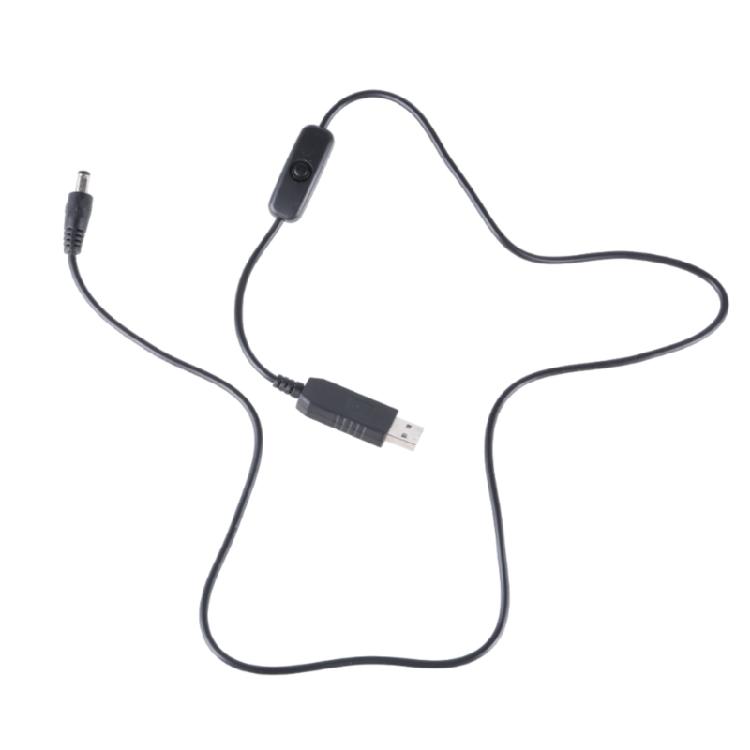 USB 5V to DC12V Adapter Converter Cable USB to DC5.5x2.1mm for Routers Small Fan WIFI Charging Bank Connector