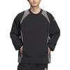 Adidas Futsal Woven Top American Retro Sports Casual Loose Crew Neck Long Sleeve Sweatshirt Men Tops Black Dark-Gray JI8744