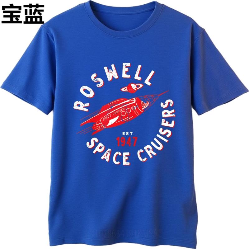 Black Summer Women Tshirt Roswell Space Cruisers Established 1947 Rocket Design Short Sleeve Workout Crew Neck Tee Shirt