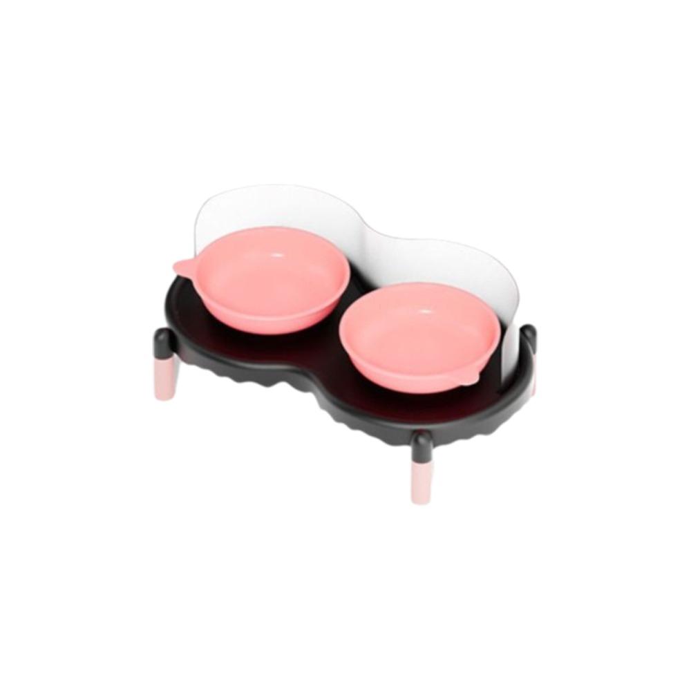 High Foot Cat Double Bowl Stable Pet Neck Protection Bowl Colorful Pet Feeder  for Drinking Feeding