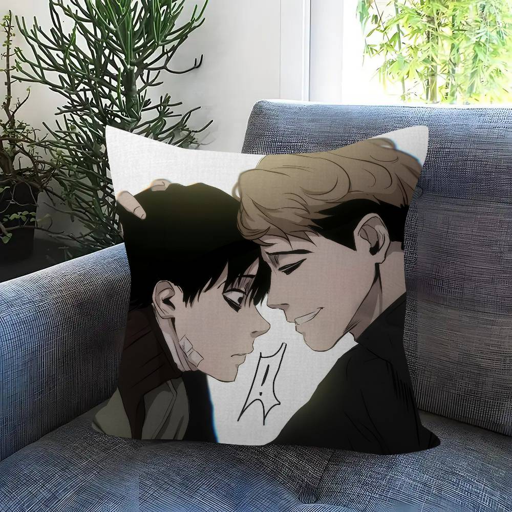 Korean Manga Killing Stalking Vintage Pillow Cover For Bedroom Room And Living Room Sofa Decorative Cushion Cover