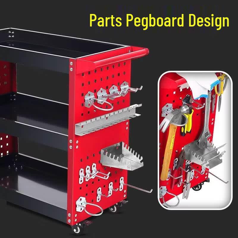 Multi-functional Workshop Tool Cart with Screwdriver Rack
