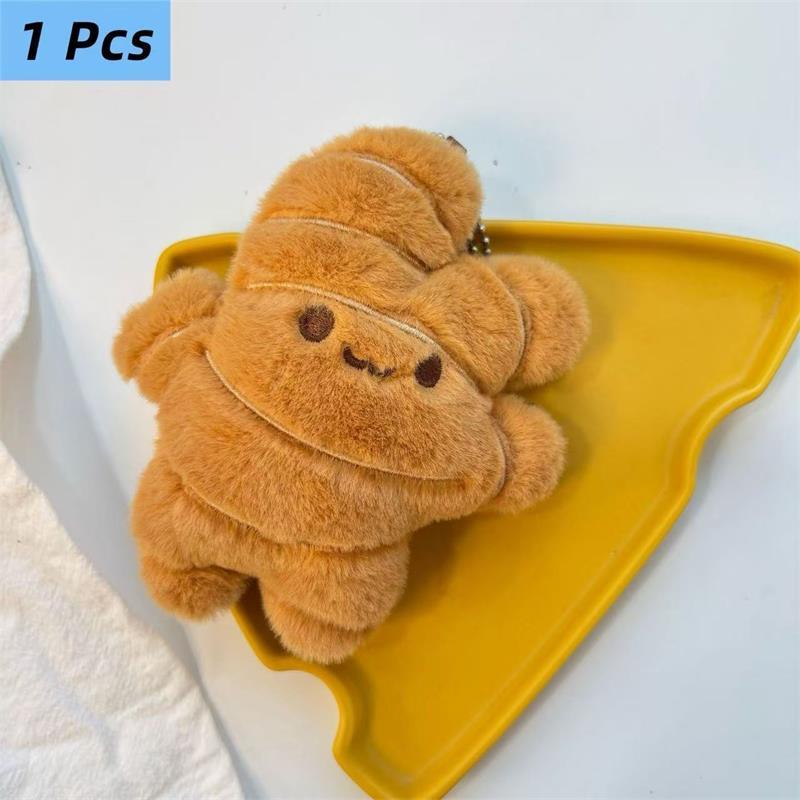 1/2 Pcs Creative Cute Ginger Plush Doll Toys Keychain Pendant Bag Hanging Decoration Backpack Charm Birthday Gift Couple Keyring