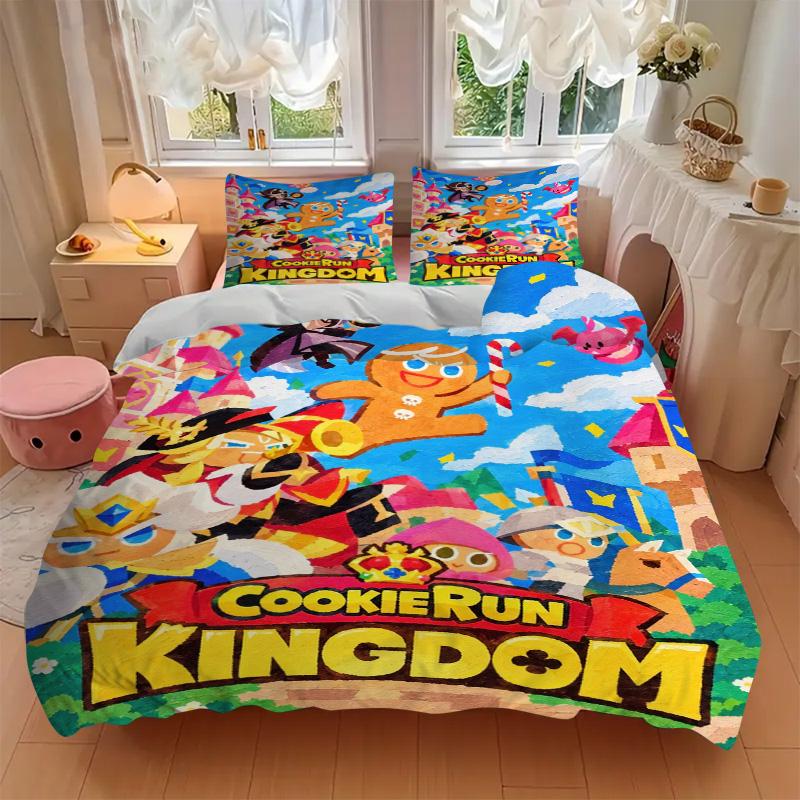Cookie Kingdom Bedding 3 Piece Set HD Print Duvet Cover Pillowcases for Teens Adult Bedroom Decoration Christmas Gift