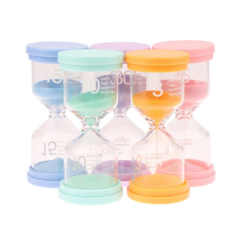 1Pc 3/5/10/15/30 Minutes Colorful Sandglass Children Kid Gift Toy Sand Timer Hour Glass Home Decoration Sand Clock