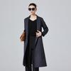 Women's Mid-Length Double-Sided Cashmere Coat - Slim Fit Korean Style Belted Trench, 100% Pure Wool for Autumn and Winter