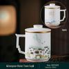 Dehua Ceramic Office Tea Mug with Crystal Infuser