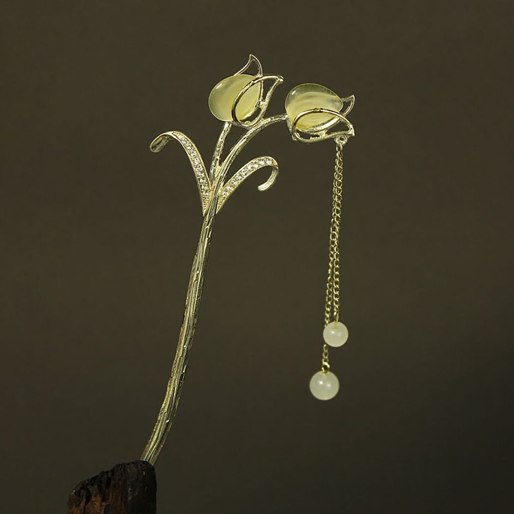 Flower Tassel Hairpin Ancient Style Hair Insert Elegant Hair Sticks  Hanfu