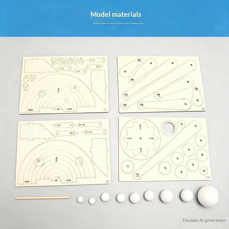 Wooden DIY Solar System Model Kit with Non-Toxic Paint Set Creative Craft Gift for Boys Girls Science Experiments