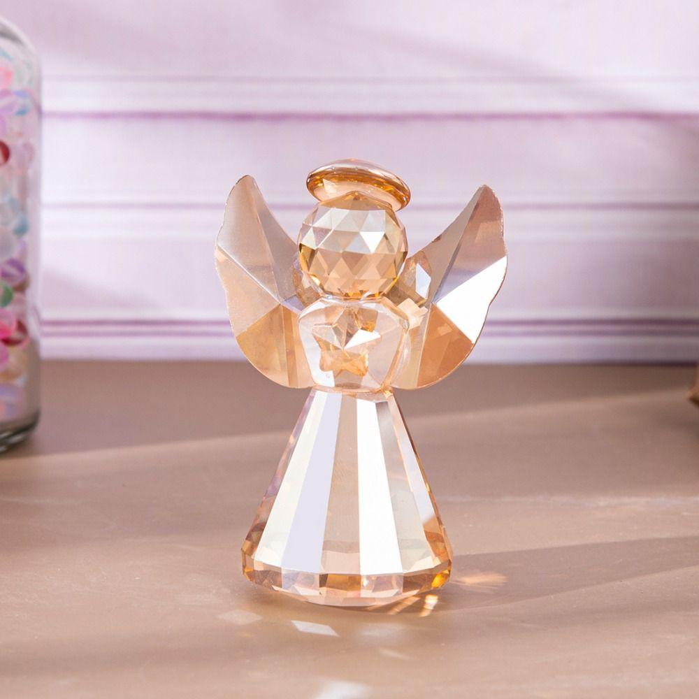 Crafts Guardian Angel Figurine Gift Creative Table Ornament Glass Home Decoration Exquisite Crystal Angel Statue Living Room