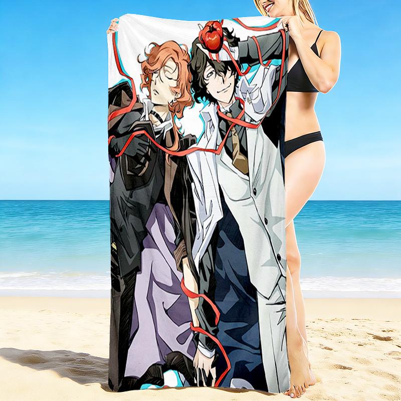 1Pc Detective Agency'S Dynamic Duo Beach Towel, Quick Dry, Multi-Use for Beach Pool Gym Yoga Home Travel, Christmas, Halloween, Xmas Gift S929503