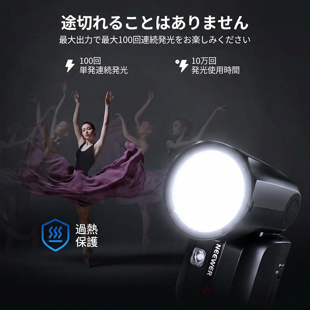 NEEWER Z2PRO-C Flash Strobe 76Ws 2.4G TTL Round Head Speedlight Godox Compatible Upgraded UI 1/8000s HSS TTL/M TCM Switch 7.2V/3000mAh Battery 600 Ful