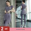 Women's High-Waist Quick-Dry Yoga Pants Skort Set - Stretch Fitness Running Outerwear