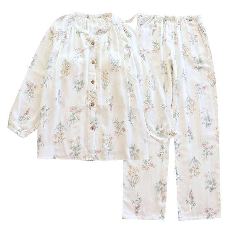 Gepolstertes Umstands- und Stillset aus Bambusfaser mit langärmeligem bedrucktem Oberteil