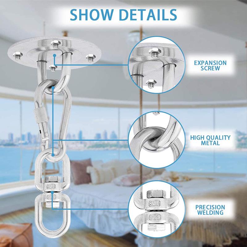 304 Stainless Steel Ceiling Mount for Aerial Yoga Hammocks and Hanging Chairs