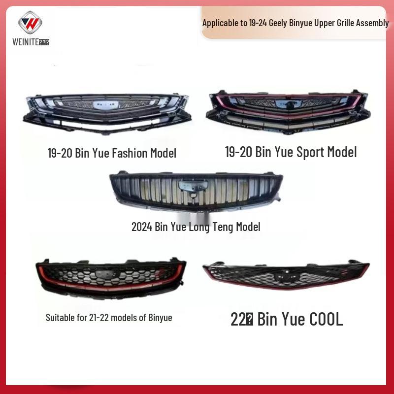 

Geely Binyue 19-24 Upper Grille Assembly - Sport & Fashion Style Dragon Teng Edition Binyue Upper Grille [No Logo] Sport Edition