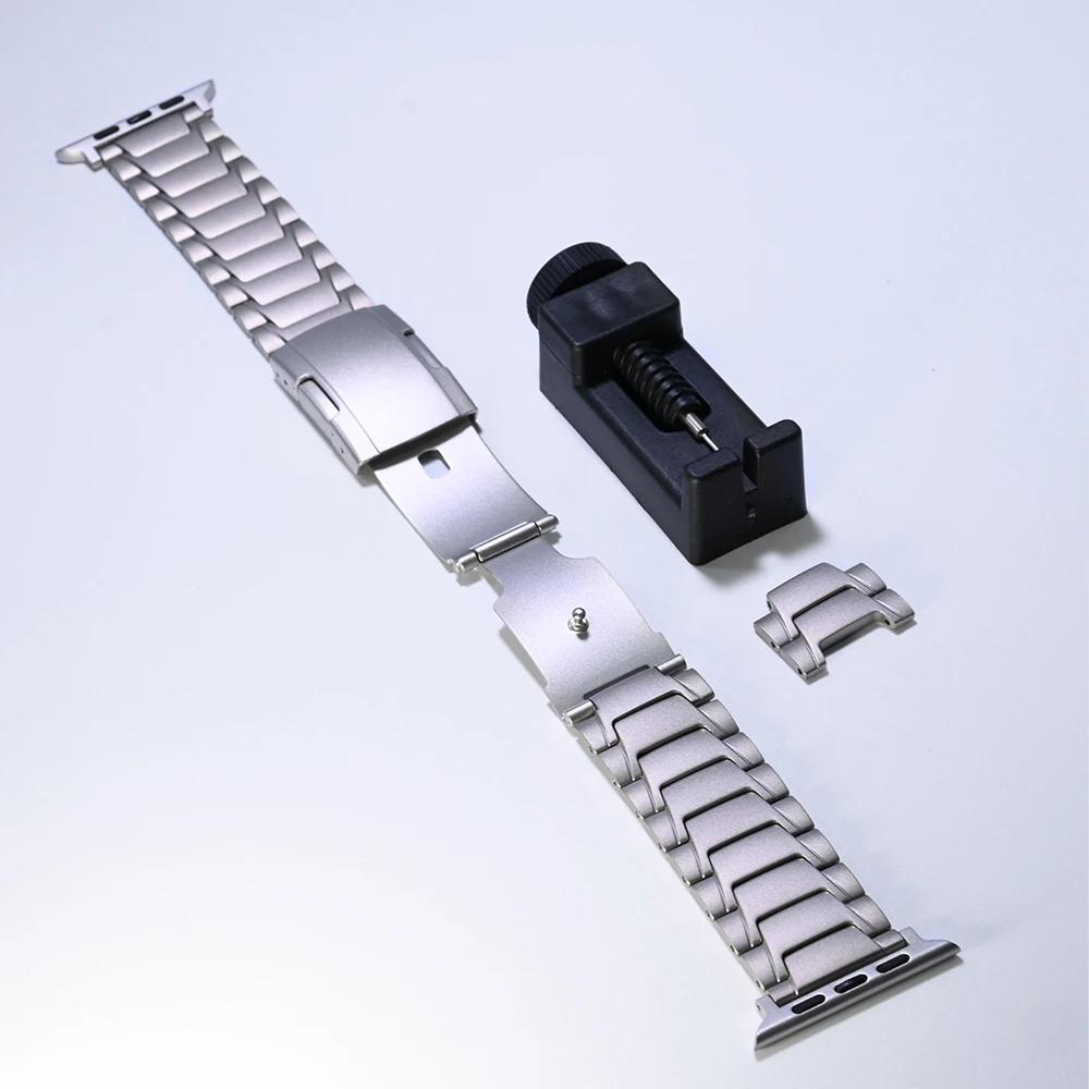 Titanium Strap For Apple Watch Ultra 2 49mm 45mm 44mm 42mm  Luxury Men Business Band For iWatch Series 9 8 7 6 5 4 Se 40mm 41mm
