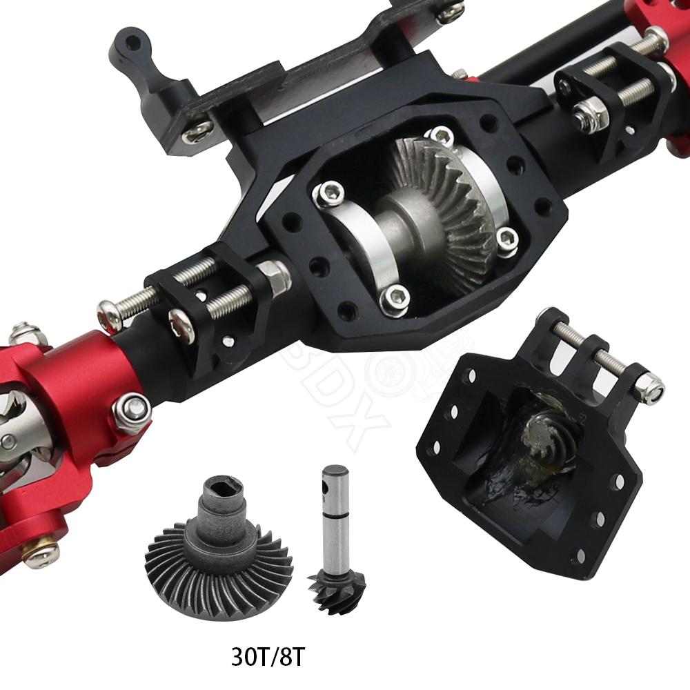 CNC Aluminum Diamond-Shaped Aluminum Alloy Complete Front & Rear Axle for 1/10 RC Crawler Truck Axial SCX10 II  90046 90047