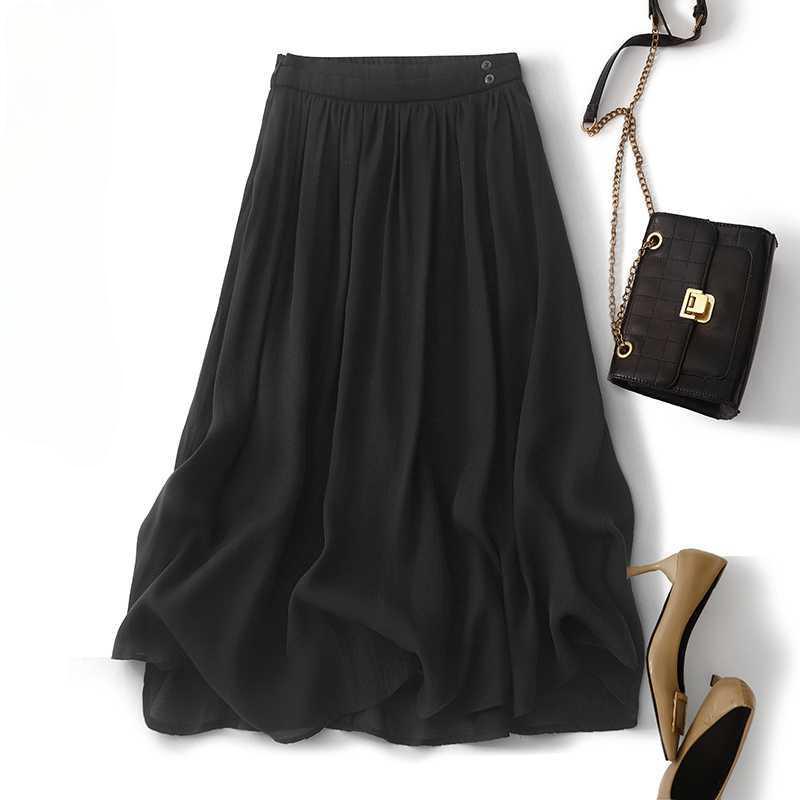 Summer Double-layered Thin Mid-length Skirt for Women