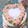 1Pcs Large Rose Heart Wreath Silicone Food Good Mold Big Heart Shaped Rose Silicone Mold Cake Decorating Tools Soap Cake Mould