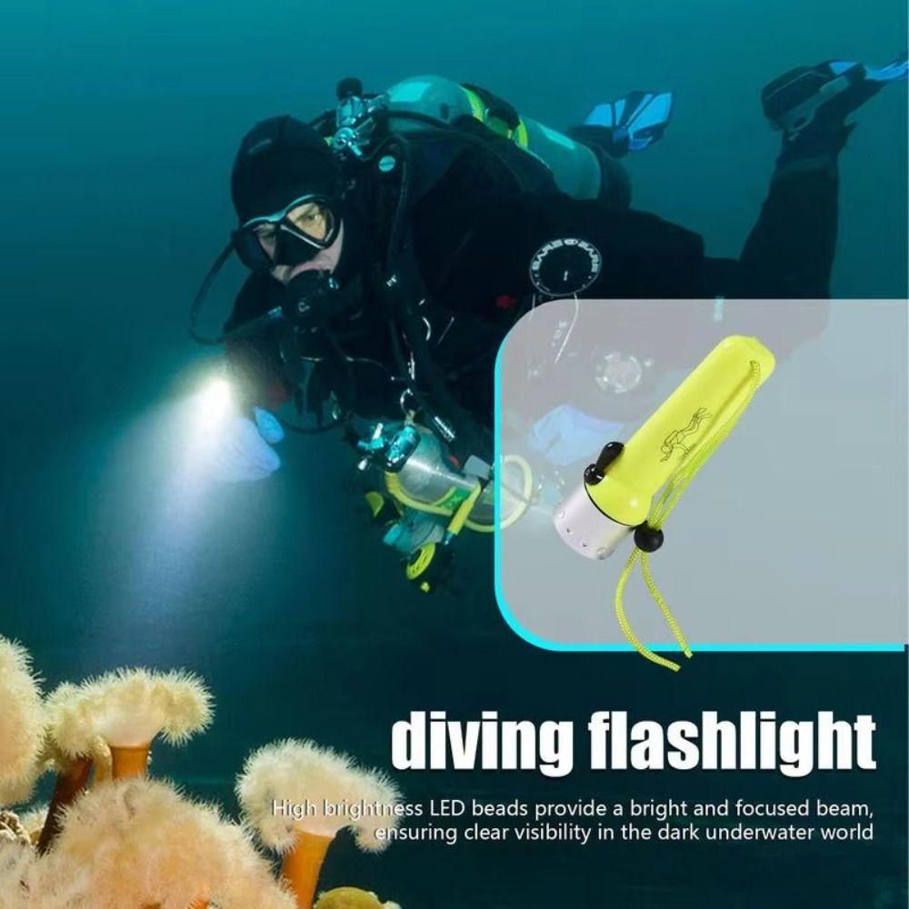 Waterproof Diving Lamp Hole Diving Underwater Flashlight LED Magnetic Flashlight  Emergency