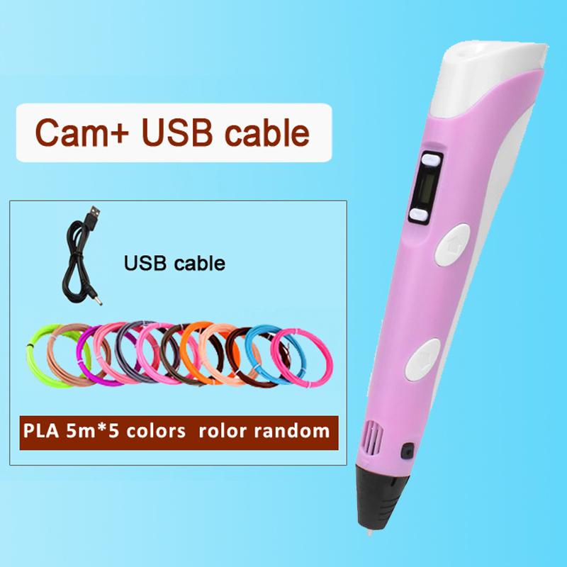 Electronic 3D Printing Pen With LED Display 25M PLA Filament Children USB Drawing Tool Drawing Toy DIY Christmas Birthday Gift