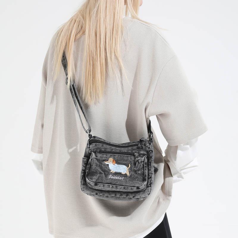 Denim Shoulder Bag Women's Large Capacity Commuter Student Crossbody Bag