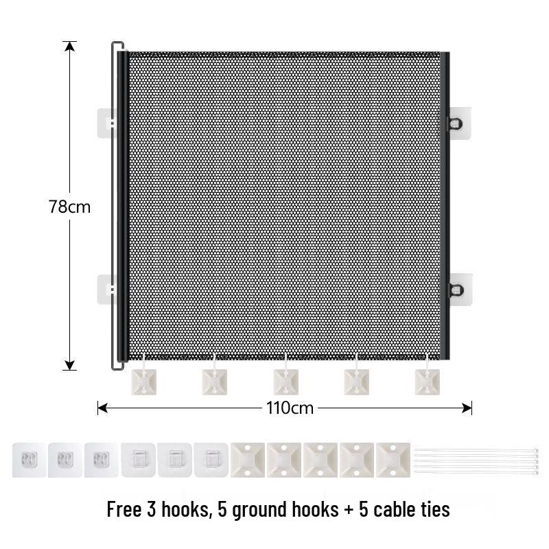 Retractable Anti-Jump Barrier for Cats and Dogs - Thickened Pet Gate & Door Partition