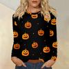 Women's Daily Casual Long-sleeved Printed O-neck Top