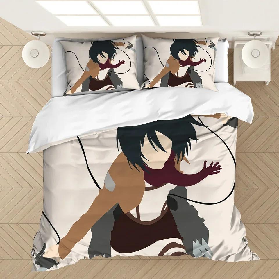 Comforter Anime Attack On Titan Bedding Set For Bedroom Soft Modern S Comefortable Kids And