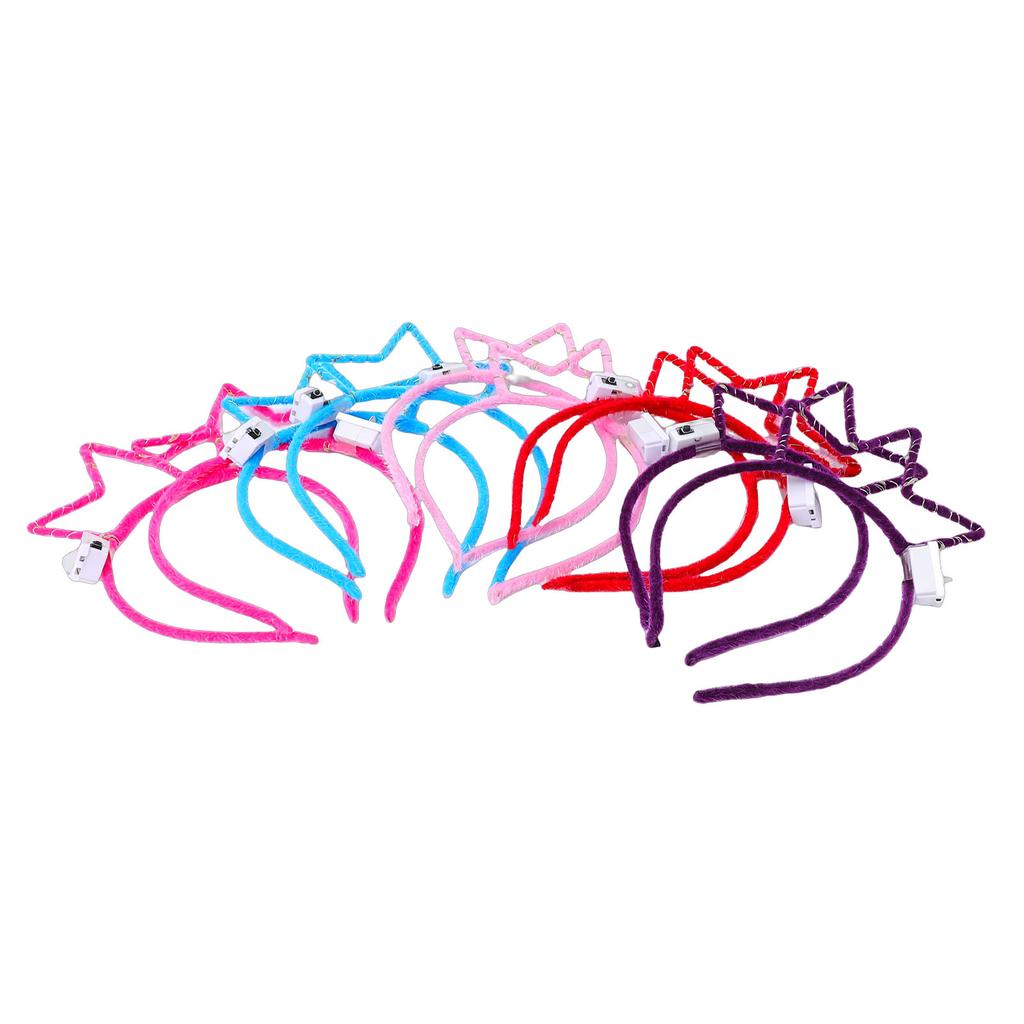 10pcs LED Headband 3 Flashing Modes Glow In The Dark Crown Headband Hair Hoop for Birthday Concerts Parties