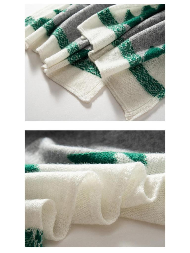 Extra Large Color Block Cashmere Scarf & Shawl - Autumn/Winter Christmas Fashion Series