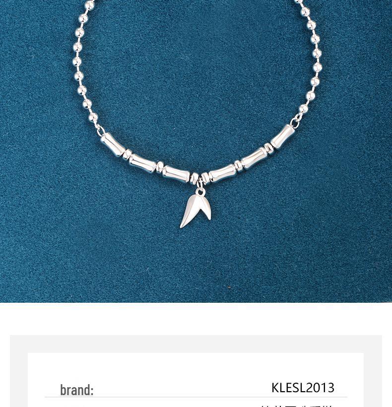Women's High-End S925 Sterling Silver Bamboo Bead Bracelet: Elegant Chinese Ancient Style