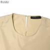 ZANZEA Women Casual Round Neck Solid Color Sleeveless Tank Dress