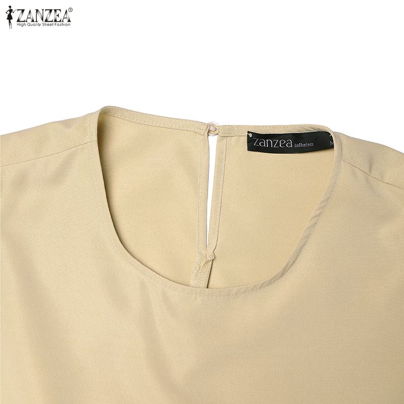 ZANZEA Women Casual Round Neck Solid Color Sleeveless Tank Dress