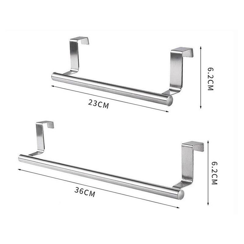 Towel Rack Over Door Towel Bar Hanging Holder Stainless Steel Kitchen Cabinet Bathroom Towel Rag Rack Home Organizer Hanger