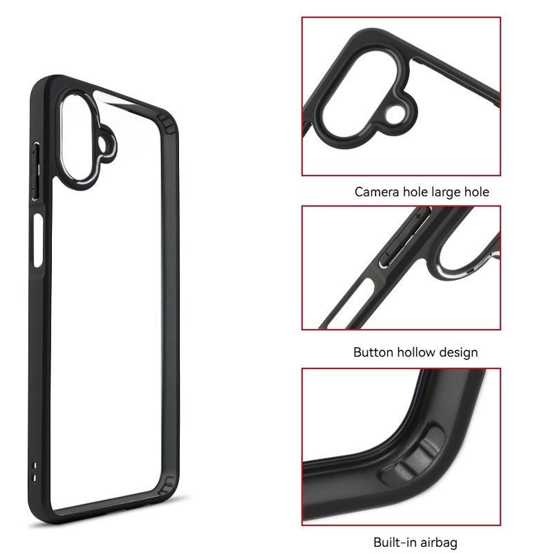 For Samsung Galaxy A07 Case For Samsung Galaxy A07 5G Anti-Shockproof TPU Transparent Black Frame Case For Samsung Galaxy A07 5G