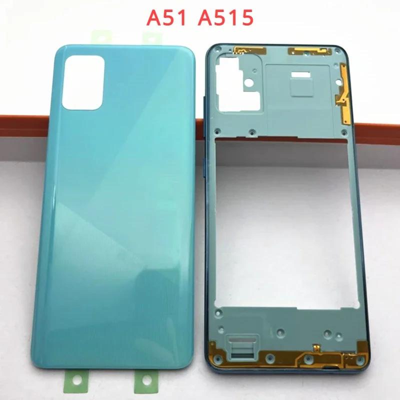 Pop Full Housing Case For Samsung Galaxy A71 2020 A715 A715f A51 A515 Middle Frame Battery Back Cover Rear Camera Lens
