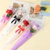 50Pcs Single Rose Bouquet Flower Wrapping Paper Transparent Cellophane Gift Packaging Bag Valentine'S Day Party Packing Bags