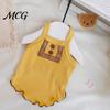 Pet Hair Reduction Shirt Ribbed Sleeveless Dog T-Shirt, Breathable Girl Vest Shirt, Soft Fabric Top Summer Puppy Outfit for Small Dogs Bichon