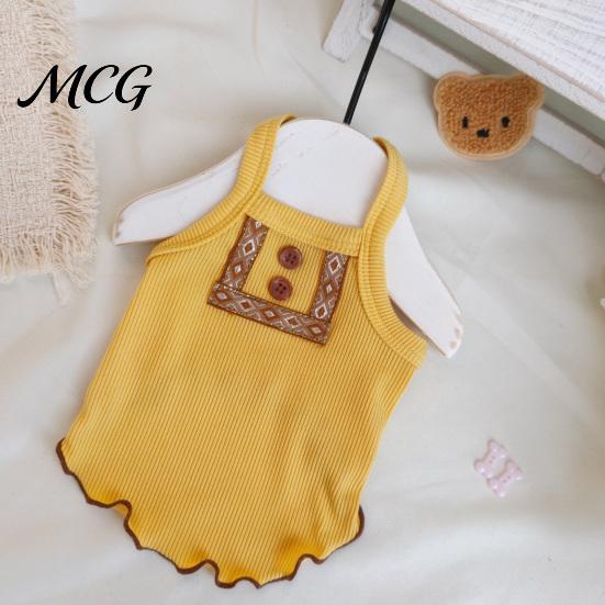 Pet Hair Reduction Shirt Ribbed Sleeveless Dog T-Shirt, Breathable Girl Vest Shirt, Soft Fabric Top Summer Puppy Outfit for Small Dogs Bichon
