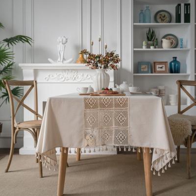 Nappe en coton chanvre et lin imperméable pour table de salon