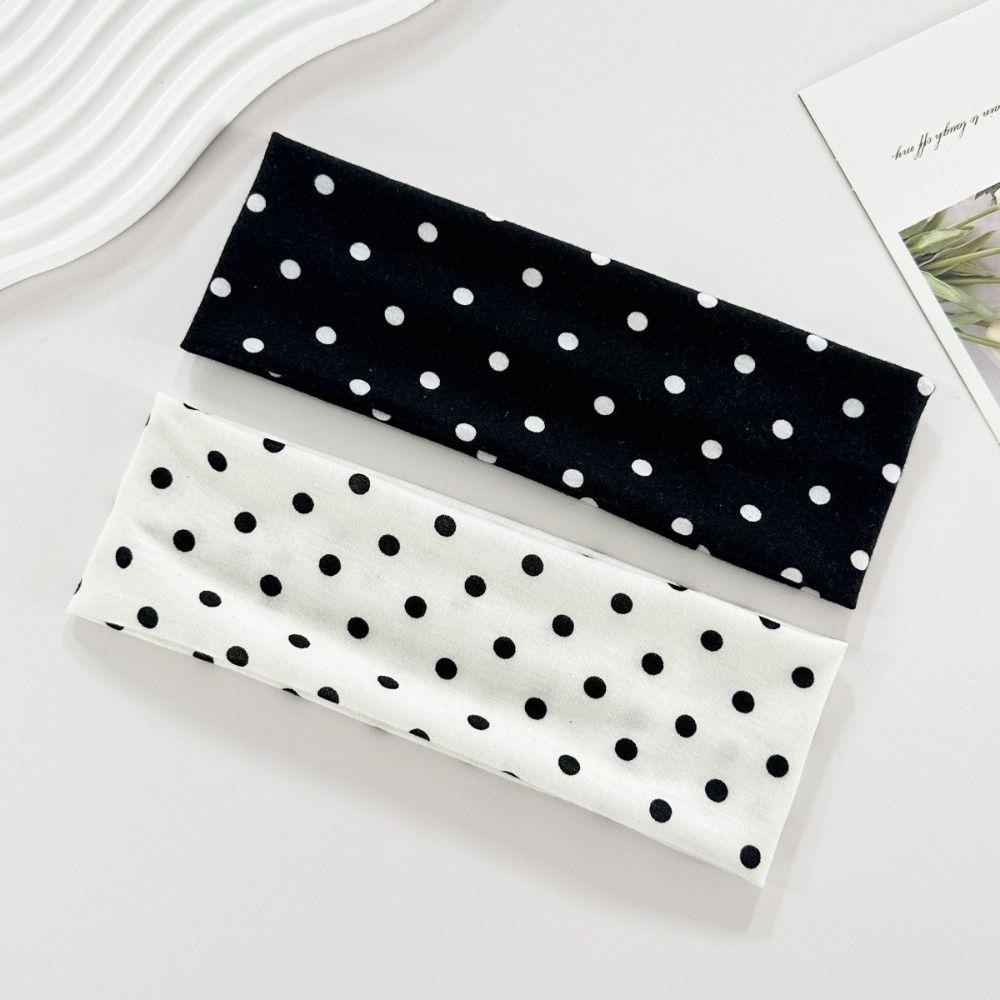 Elastic Polka Dot Headband Stretch Wide Headband Hair Hoop Yoga Elastic Hair Band  Photo Props