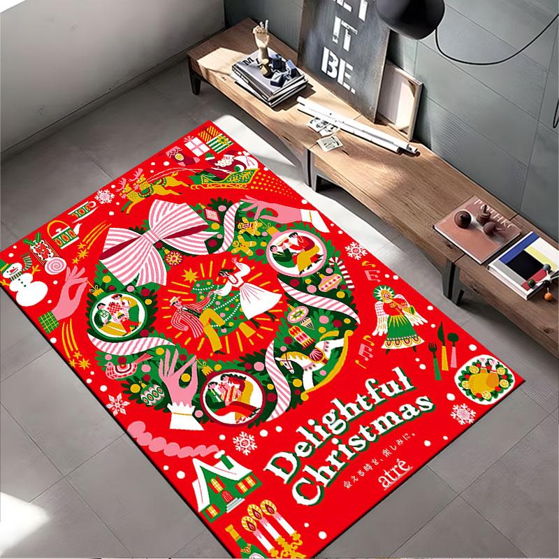 Delightful Christmas Carpet suitable as a non-slip mat for the living room or bedroom sofa