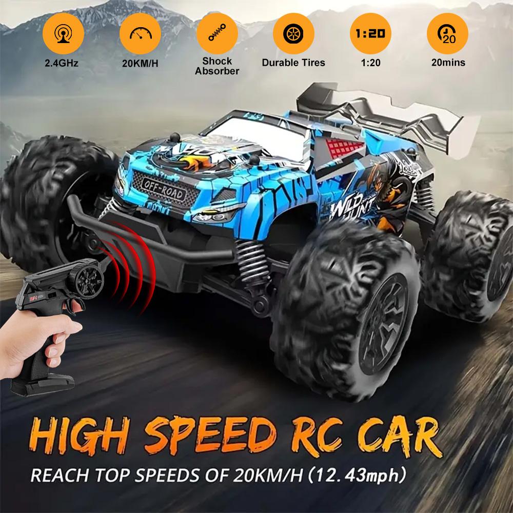 RC Off-road Car Toy 2.4G High Speed Remote Control 1:14 Bigfoot Climbing Model Car Shock Absorber With led light