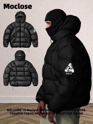 Moclose Unisex Streetwear Hooded Cotton Jacket with Stand Collar & Mask - Autumn/Winter.