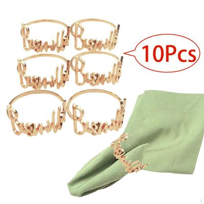10 Stück Stoffserviettenhalter, Runde Alphabet-Schnallenhalter, Serviette für Zuhause