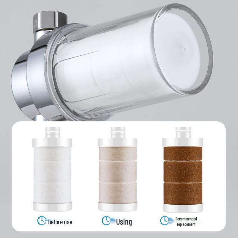 15-Layer, 20-Level Granular Shower Filter with PP Cotton & Activated Carbon - Eliminates Residual Chlorine for Purified Bathroom Water